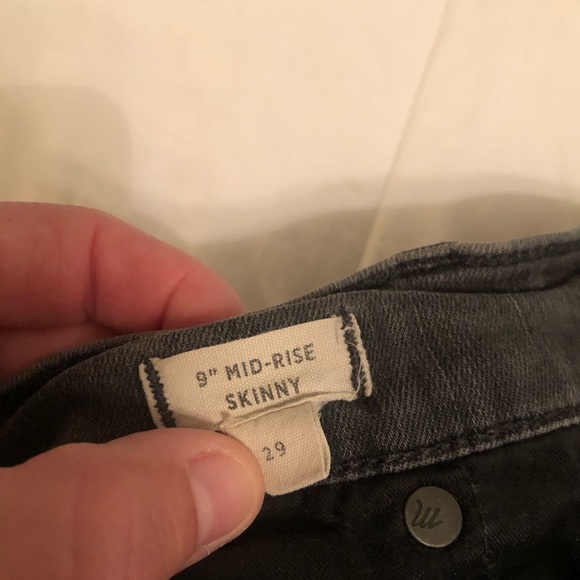 Madewell  skinny jeans dark gray/light black Size 29 - Picture 7 of 7